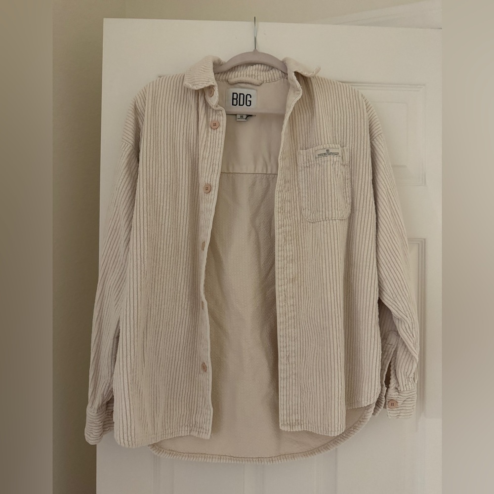 BDG woman’s Beige Corduroy Button Down Shirt